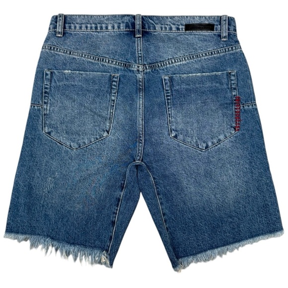 One Teaspoon Mr. Blacks Shorts Size 28 Men’s Frayed Distressed Denim Cutoffs - Picture 4 of 9